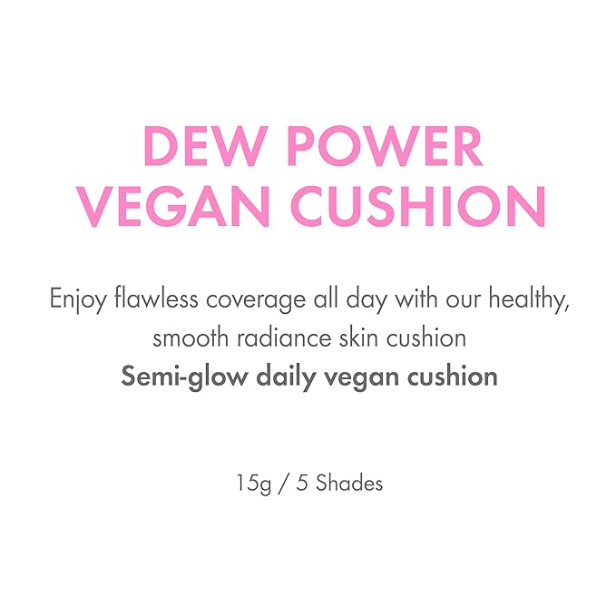 Amuse SEOUL DEW POWER VEGAN CUSHION FOUNDATION (03 HONEY) | Dewy, glow, long-lasting, double coverage, clean beauty, lightweight, natural look, foundation for sensitive skin, hydrating cushion