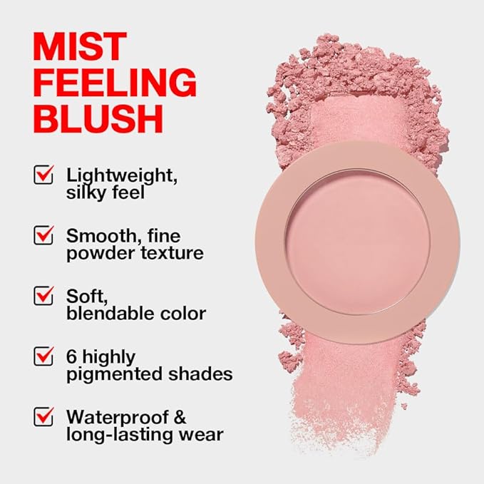 Single Pink Orange Matte Powder Blush Palette Face Makeup, Blush for Looks Younger Cheeks, Monochrome Cream Blushes Lightweight Long Lasting, Blush for Women All Skin Tones Paleta de, 05