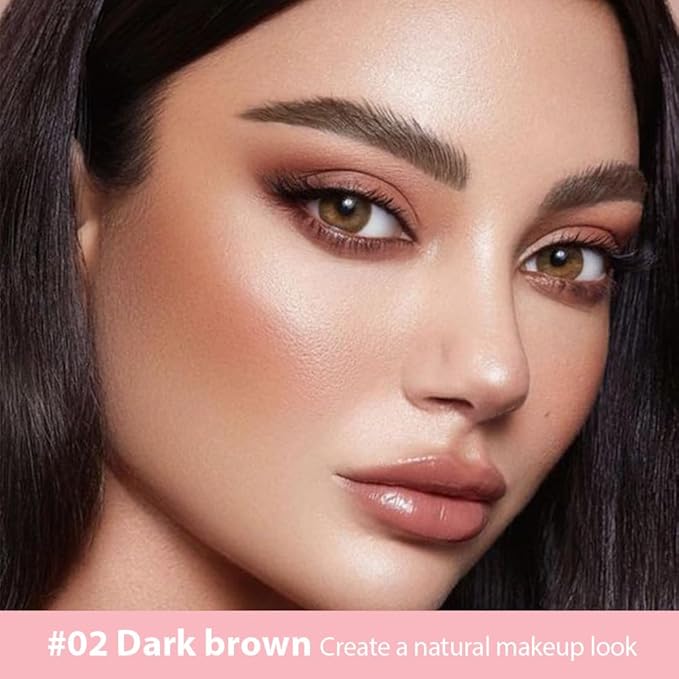 evpct 1Pcs Dark Brown Magic Microblading Dual-Ended Eyebrow Contouring Pen Brow Pencil, with 4 Brush Micro-Fork-Tips Applicator and Precise Brush-Tip, Hair Like Strokes, with Dual-ended Eyebrow Brush