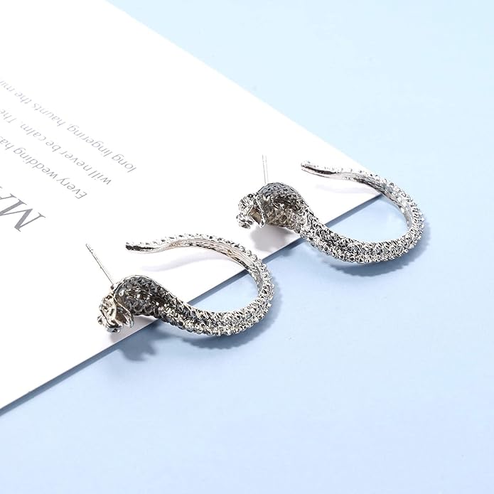 Vintage Snake Studs Earrings Gold Snake Dangle Earrings Animal Serpent Earrings Punk Cool Snake Earrings Jewelry for Women Girls Gifts