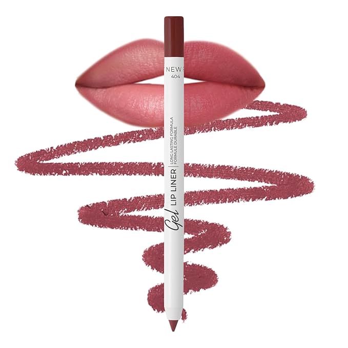 Lamel Matte Gel Lip Liner Pencil | Weightless & CreamyTexture - Sharpenable - Longwear & Waterproof - High Pigmented & Flawless Finish - Cruelty-free & Paraben-Free - 404, 1,7g/0.05oz. (Berry)