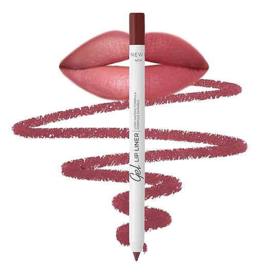 Lamel Matte Gel Lip Liner Pencil | Weightless & CreamyTexture - Sharpenable - Longwear & Waterproof - High Pigmented & Flawless Finish - Cruelty-free & Paraben-Free - 404, 1,7g/0.05oz. (Berry)