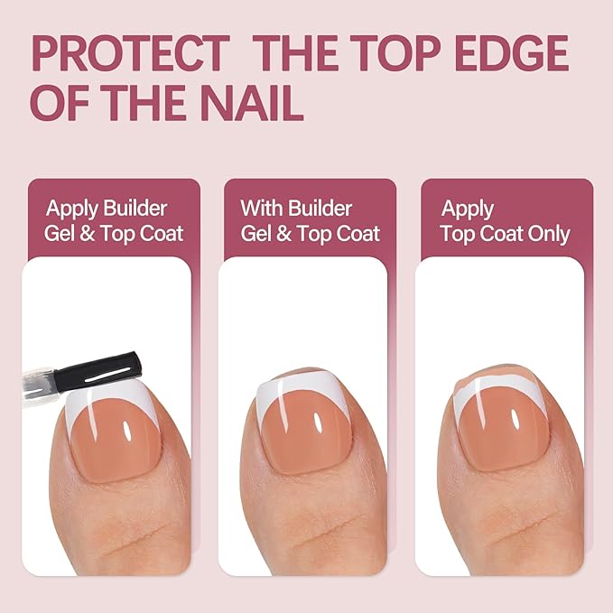 Vansiho 150 pcs Fake Toe Nail Tips Press on, French Tip Soft Gel Toenail Extension Brown White, Square Round Toenail Pre-applied Tip Primer & Base Coat, Soft Gel Fake Toe Nails for Home DIY 15 Sizes