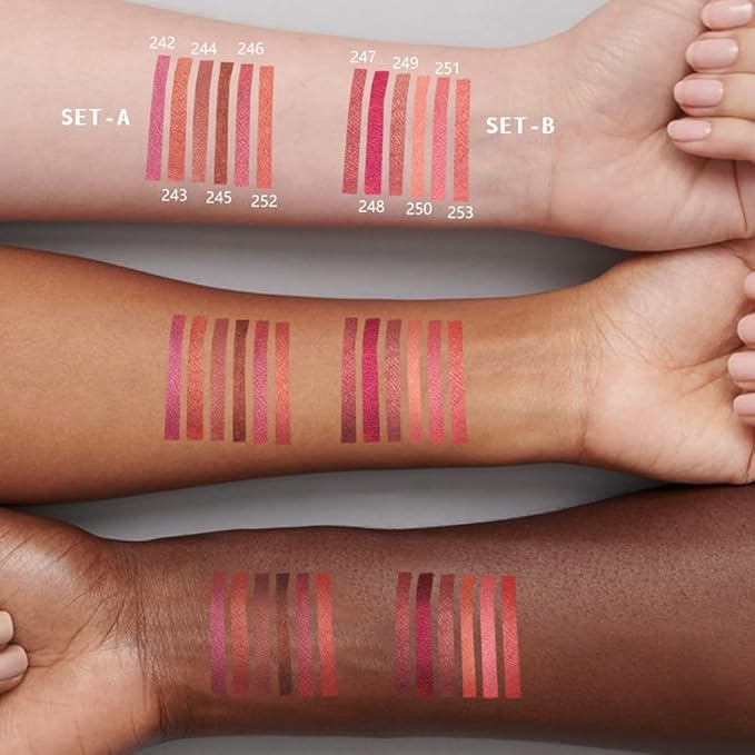 6 Pcs Ultra Silky Lip Liner Lipstick Pencils Set for Shaping & Sculpting Lips, Creamy Matte Velvet Pigmented Crayon (6Pcs-Matte Creamy Smoothly-A, Pack of 1)