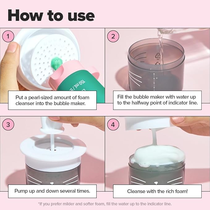 I DEW CARE Bubble Foam Maker - Cat-ppuccino Bubble Foam Maker | Facial Cleansing, Gifts for Women and Girls