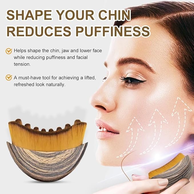 New Lymphatic Contour Face Brush, Dry Brushing Face Brush, Lymphatic Drainage Massager for Face, Chin & Jawline Sculpting,Fits to The Skin to Relieve Fatigue (2PCS)