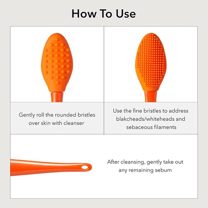 APRILSKIN Pore Cleansing Facial Silicone Brush | for Blackheads Removal & Face Scrubber | Gentle Exfoliation | Deep Pore Cleaning Massager | Pairs with Aprilskin's Carrotene Cleansing Balm