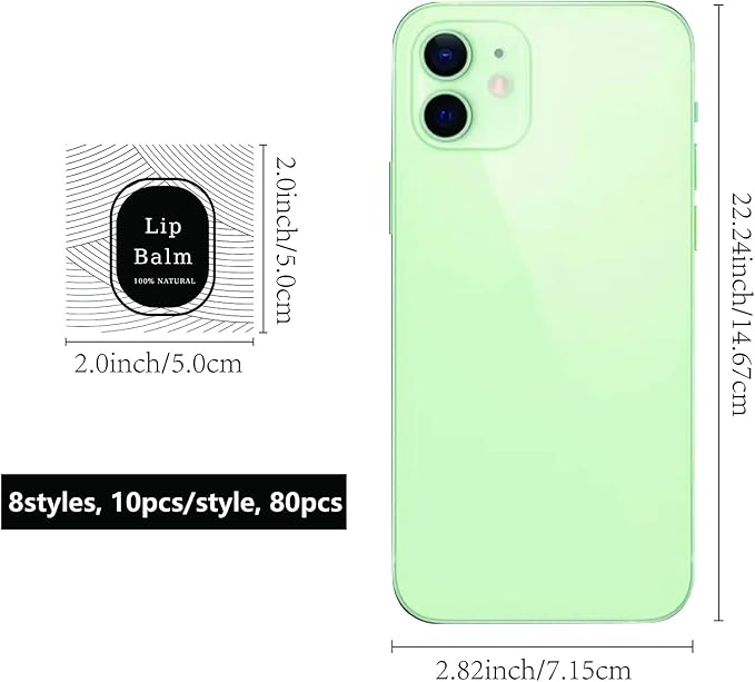 CRASPIRE Lip Balm Labels 80pcs Homemade Container（Geometry）