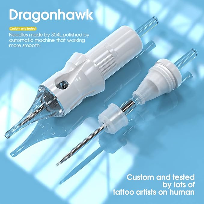 Dragonhawk Wireless Cartridge Tattoo Machine Kit Complete Tattoo Gun Kit Pen Rotary Tattoo Machine Pro Tattoo Needles Beginner Tattoo Kit Red