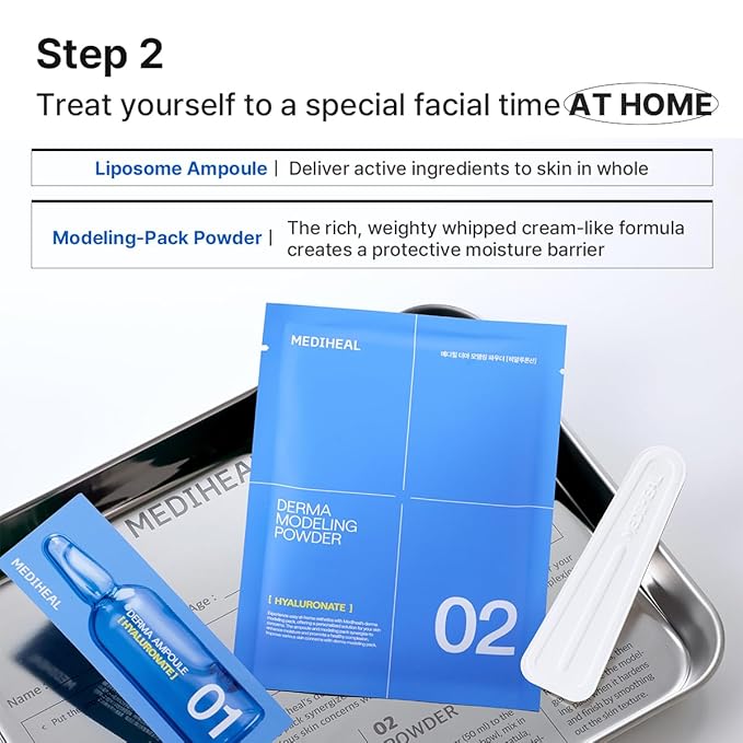 Mediheal Derma Modeling Pack (Hyaluronate)*2 - Deep Hydrating For Moist Skin - Easy DIY Home Spa Kits, Hydrating Icy Jelly Mask For Skin Refreshment