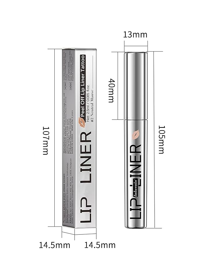 Erinde Lip Liner Peel Off Lip Stain, Long Wear Tattoo Lip Liner with Tweezer, Matte Peel Off Lipliner Stain, Long Lasting, Waterproof, Transfer-proof, Easy to Use & Natural Finish, Brown