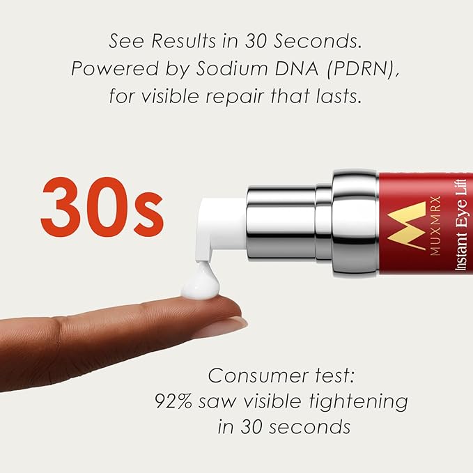 30S Instant Eye Lift Cream | Temporary Eye Tightener | Smooths Wrinkles, Puffy Eyes & Eye Bags | Dual-Action Firming | PDRN Formula for Long-Term Repair, Korean Skincare, 0.71 Fl Oz