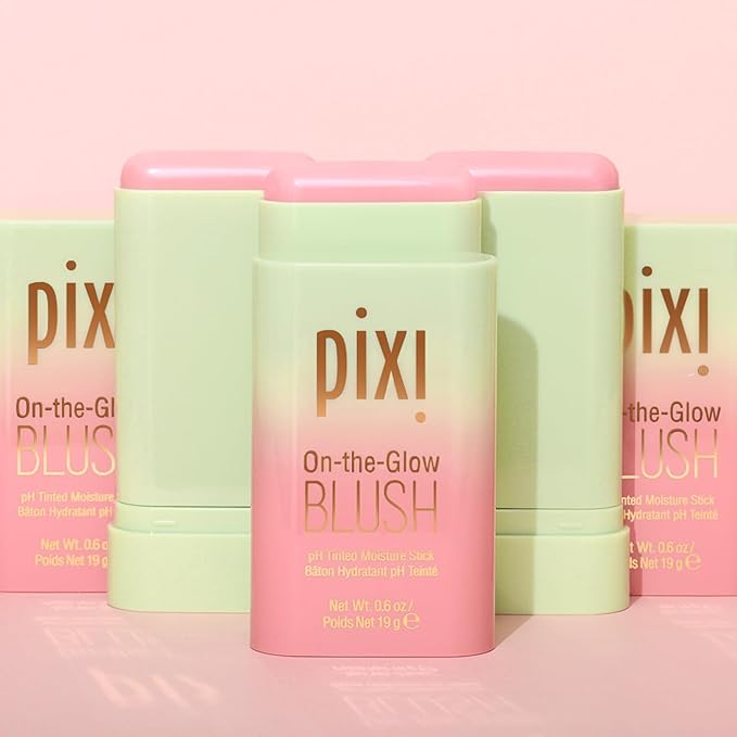 Pixi On-the-Glow Blush - CheekTone, pH Reactive Hydrating Tinted Moisture Blush Stick with Ginseng, Aloe Vera & Fruit Extracts, For Cheeks & Lips, 19g / 0.6oz, Paraben-Free