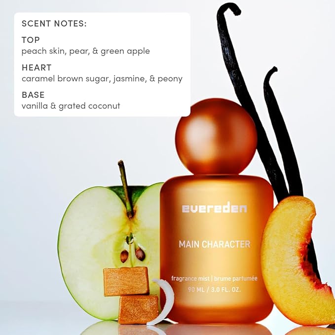 Evereden Fragrance Hair and Body Mist - Main Character: Clean and Vegan Collectible Hair and Body Spray for Teen Girls - Amplify Your Self Expression with Iconic Scents in Aesthetic Bottles