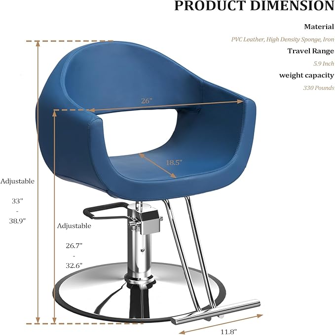 OmySalon Barber Chairs for Barbershop Styling Chair, Salon Chair for Hair Stylist, Heavy Duty Hydraulic Pump, 360°Swivel with Footrest, Hairdressing Home Beauty Spa Equipment