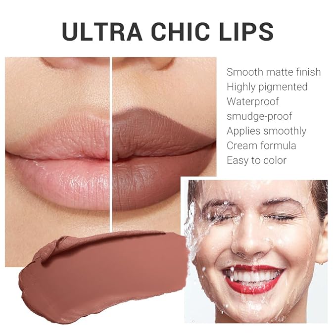 Warm Brown Nude Lip Stick,Matte Cream Lipstick Set for Women,Long Lasting Waterproof Smudge Proof Velvet lipsticks Crayon,Lip Makeup Kit Travel Size,Vegan & Cruelty-free (Pack of 1)