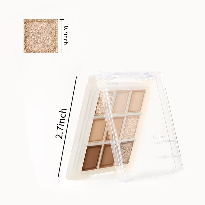 Boobeen Nude Eyeshadow Palette - Matte and Shimmer Makeup, Highly Pigmented Creamy Eye Shadow Powder, Create a Neutral Eye Look, Long Wearing