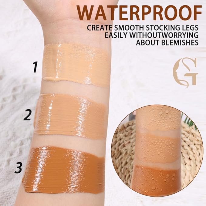 Waterproof Body Concealer – Tattoo, Scar & Vein Cover Up | No-Transfer Leg Makeup & Body Foundation for Flawless Skin, Long-Lasting Coverage for All Skin Tones – 100ml (BRONZE)