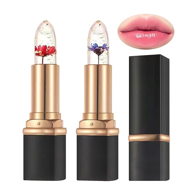 2 Pcs Temperature Color Change Lipstick,PH Magic Temperature Color Changing Lipstick,Lip Gloss,Long Wear Nutritious Tinted Lip Balm,Moisturizing Lip Stick Makeup Set B