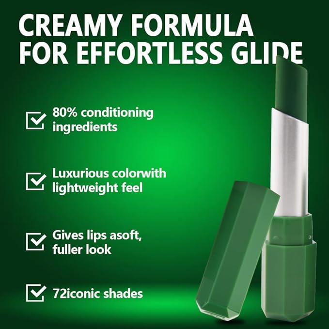 Sea Green Matte Lipstick - Pigmented Lip Crayon & Face Paint Stick for Women Everyday Halloween Birthday Party Wear, Younger-Looking Lip Makeup, Labial para fiesta de disfraces 18