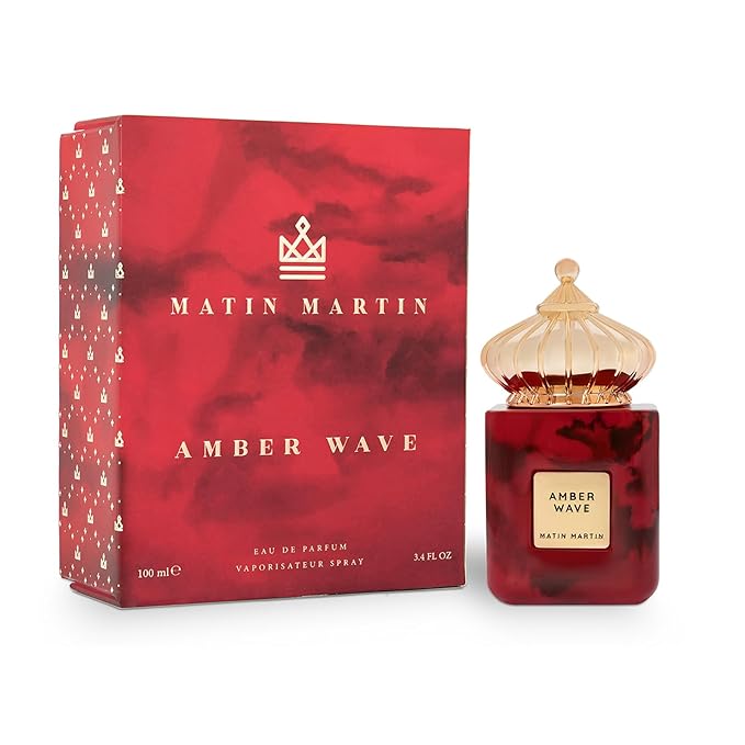 Matin Martin Amber Wave for Unisex - Arabian Perfume for Women & Men - Long Lasting Woody Fragrance with Notes of Leather, Orange, Saffron, Jasmine - Arabic Cologne - Travel Size - 3.4 oz EDP Spray