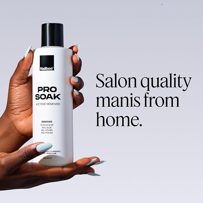 Nailboo Acetone Nail Polish Remover & Heated Soak Off Bowl Kit – Pure Acetone 16fl oz & Electric Nail Removal System for Dip Powder, Gel Polish, Acrylic & Press Ons