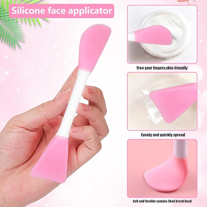 6PCS Silicone Face Mask Brush, Flexible Silicone Brush Applicator for face, Facial Cleansing Brushes Mask Makeup Brushes