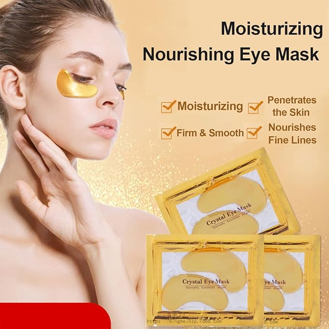 30 Pairs Lip Mask & 24K Gold Gel Eye Masks,Crystal Collagen Eye Patches for Puffy Eyes,Moisture Lip Care Mask Reducing Fine Lines,For Anti-Ageing & Anti Chapped,Effectively Nourishes the Lip&Eye Skin