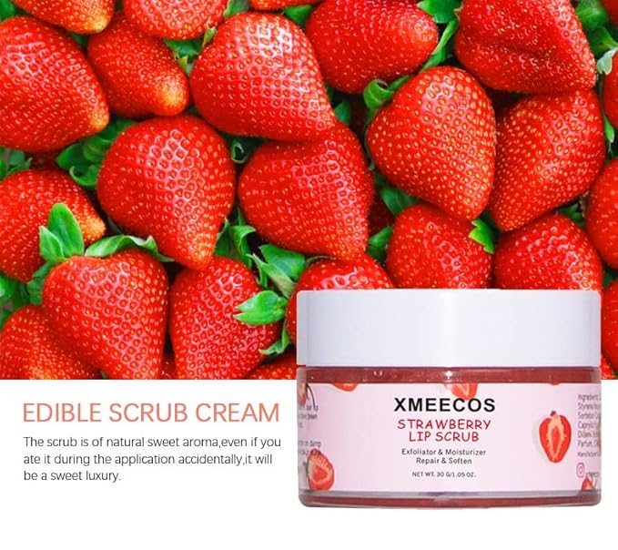 Strawberry Lip Scrub Exfoliating Moisturizing and Exfoliator