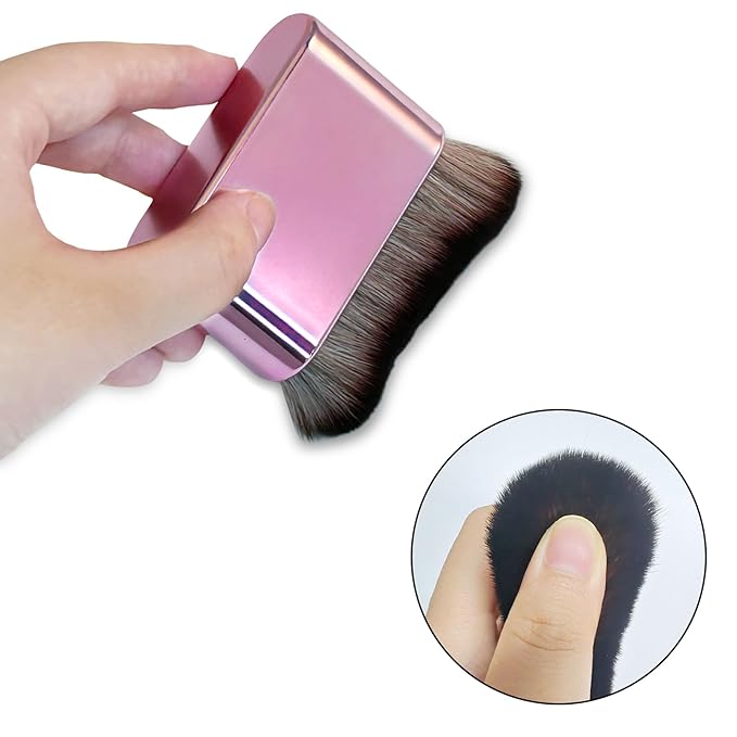 Self Tan Brush-Kabuki Brush for Body,Sunscreen Tanning Brush,Blusher,Shadow,Powder,Bronzer and Foundation Self Tanner Brush,Makeup Brushes for Face and Body（Pink）