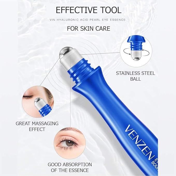 VENZEN Advanced Elastic Delicate Pearl Eye Essence Eyes Blooming Moving Smooth Moisturizing Massaging Tool
