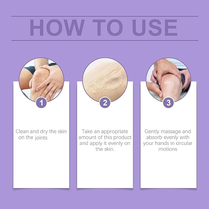 2 PCS Soothing Relief Massage Gel, Joint Gel Purple Gel Cooling Soothing Knees, Lumbar, Neck, Back, Shoulders, Hands, and Feet