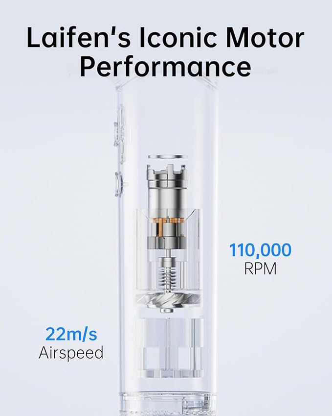 Laifen Swift Special Hair Dryer, High Speed 200M Ionic Blow Dryer with 110, 000 RPM Brushless Motor for Fast Drying, Low Noise, Hairdryer with Magnetic Nozzles