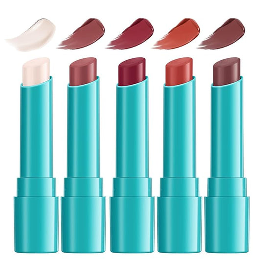 5 Pcs Lip Tint Hydrating,Moisturizing Tinted Lip Balm Set,Waterproof Long-Lasting Lip Gloss Lipstick,Natural Lip Moisturizer Non-Stick Cup Lip Stain for Women and GirlsGTVOSY Lip Tint 5 Pcs