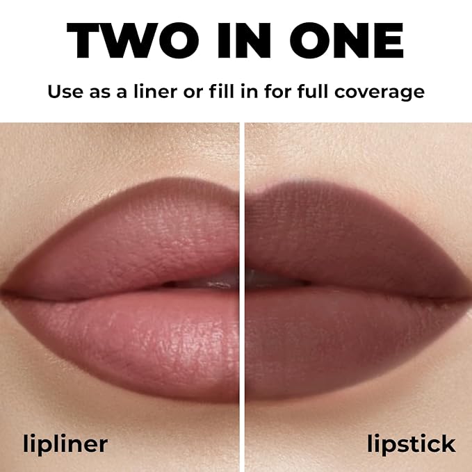 Lamel Matte Gel Lip Liner Pencil | Weightless & CreamyTexture - Sharpenable - Longwear & Waterproof - High Pigmented & Flawless Finish - Cruelty-free & Paraben-Free - 414, 1,7g/0.05oz. (Intense Brown)