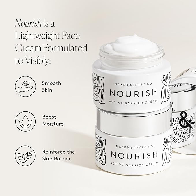 Naked & Thriving Nourish Active Barrier Cream I Anti-Aging & Hydrating | Squalane | Naturally-Derived, Vegan & Cruelty-Free |