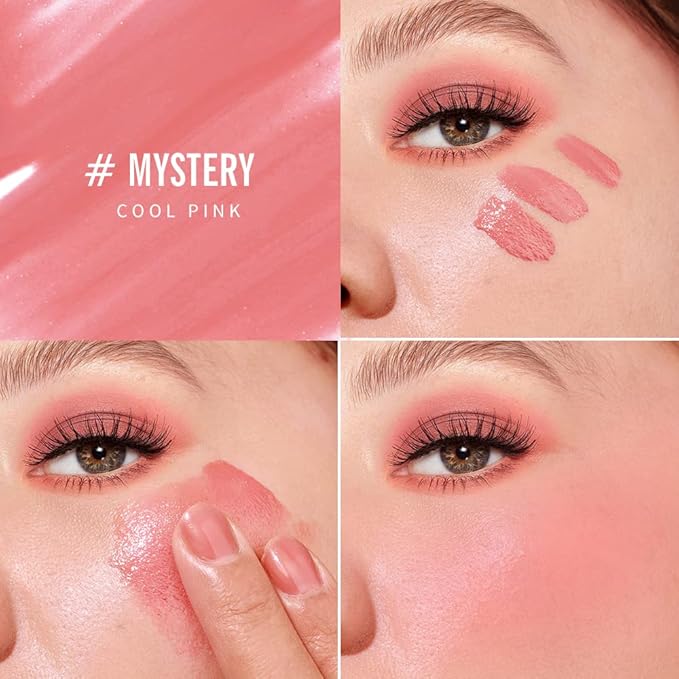 KIMUSE Liquid Blush, Soft Cream Blush Face Blush, Liquid Blush for Cheeks, Long-Wearing Pigmented Blush, Waterproof, Smudge Proof, Dewy Finish