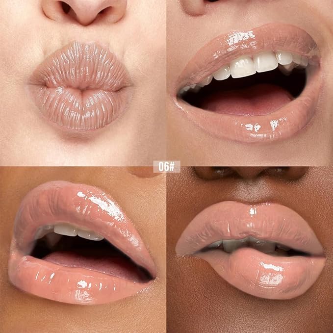 Nourishing Lip Oil, Deep Moisturizing Lip Balm Liquid, Non-Sticky High Shine Lip Gloss, Hydrating Lip Tint for Soft, Smooth, Healthy-Looking Lips, Lightweight Glossy Lip Care for Daily Use-6#