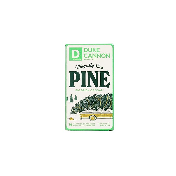 Duke Cannon Supply Co. Big Brick of Soap Bar for Men Holiday Edition - Illegally Cut Pine (Fresh Cut Pine Scent), 10 oz. (3 Pack)