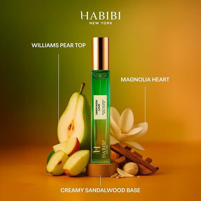 H HABIBI Unspoken Love Extrait De Parfum 10ml (0.30 fl Oz) – Travel Size Arabian Perfume for Women & Men, Long Lasting Fragrance, Luxury Niche Perfume with Leather Case