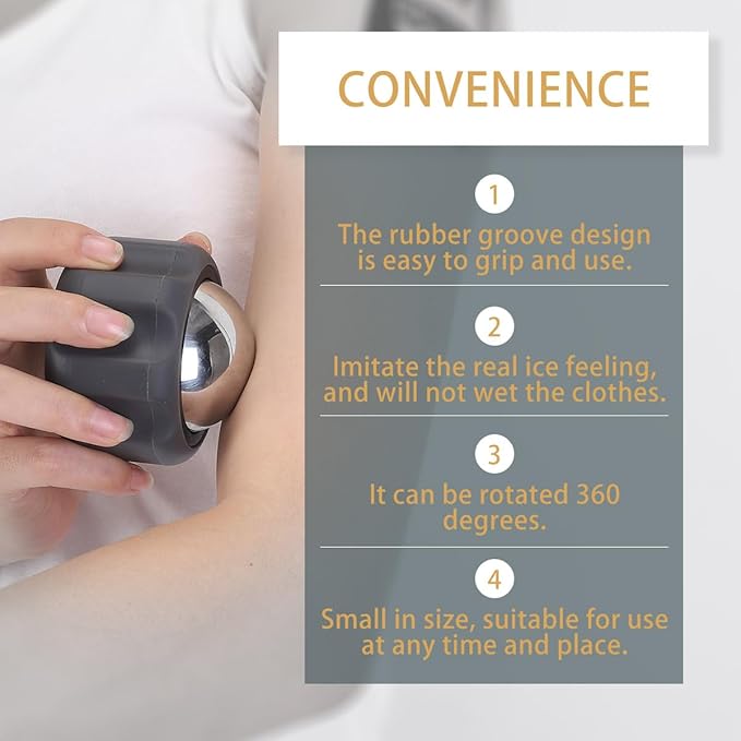 Cryosphere Cold Massage Roller Ball-FSA Eligible-Massage ice Ball, Cold and Hot Massage Ball, Lymphatic Drainage Massager, Massage Roller Ball, Plantar Fasciitis Release Ball