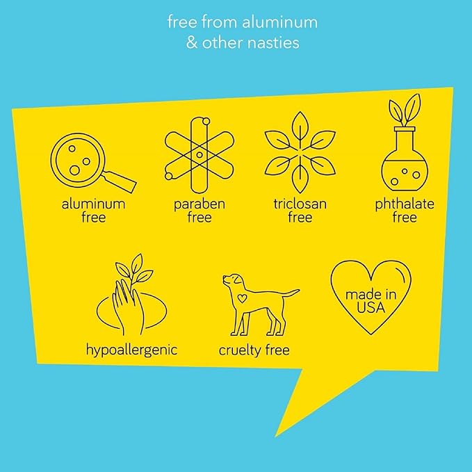 FRESH MONSTER Deodorant for Kids & Teens, Coconut-Lemon Scent, No Aluminum, No Parabens, Vegan, 24-Hour Protection, Coconut Lemon, 1.76 oz