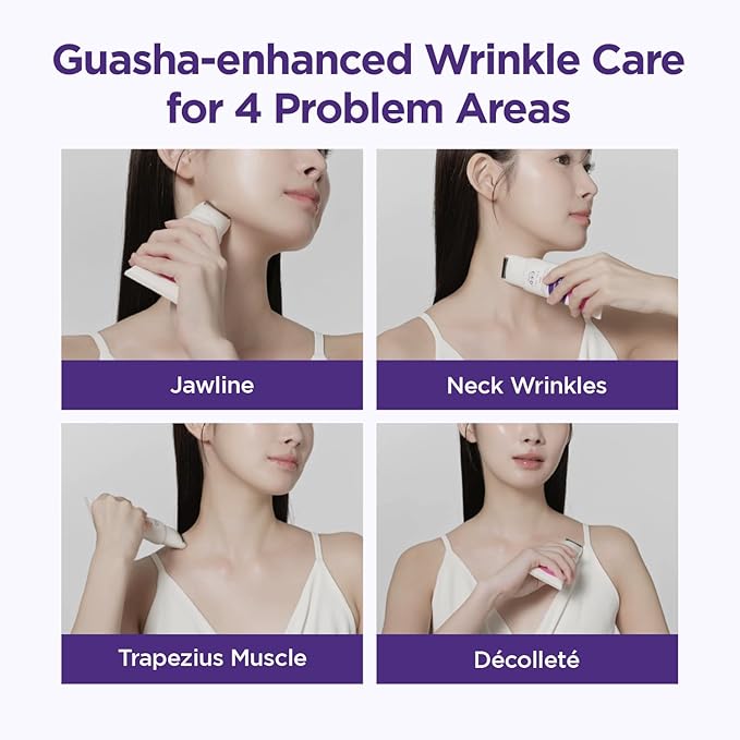 CKD Gua Sha Neck Cream Filltocshot - Advanced Anti-Aging Neck Firming Cream with Massage Roller. Visibly Reduces Wrinkles, Lifts & Tightens Sagging Skin, Boosts Elasticity, Korean Skincare, 1.69 fl oz