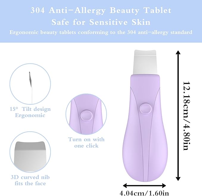 Skin Scrubber Face Spatula Skin Spatula Pore Cleaner Blackhead Remover Tools for Facial Deep Cleansing Skin Care Tool for Men and Women (Purple)