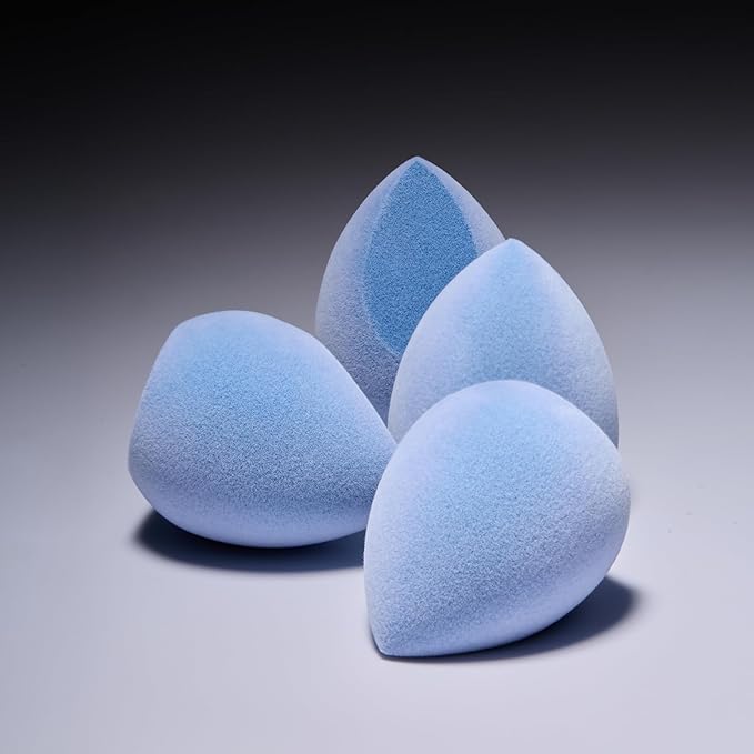 JUNO & Co. Microfiber Makeup Sponge Set 4-Pack, Dual Layer Technology and Airbrushed Complexion Finish, Makeup Blender for Foundation, Powder and Cream