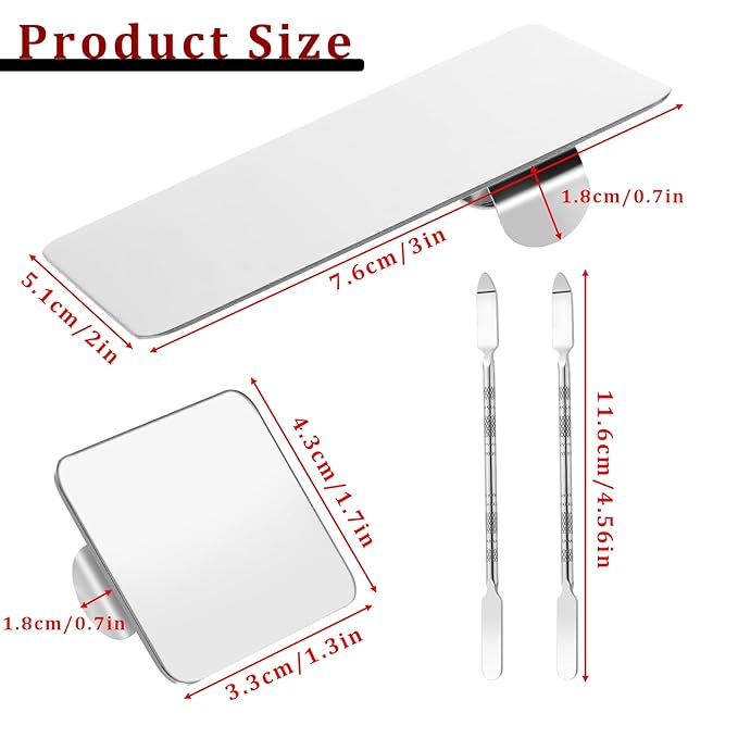 2 Pcs Stainless Steel Makeup Palette Makeup Spatula