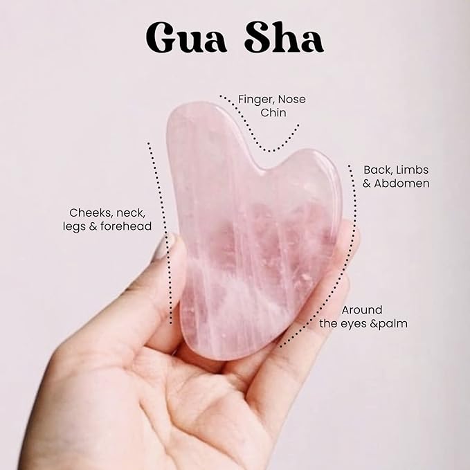 ROSELYNBOUTIQUE Gua Sha Facial Tools & Face Roller Original Face Massager for Puffiness Wrinkless Skin Care Routine - Self Care Gift for Men Women (Pink)