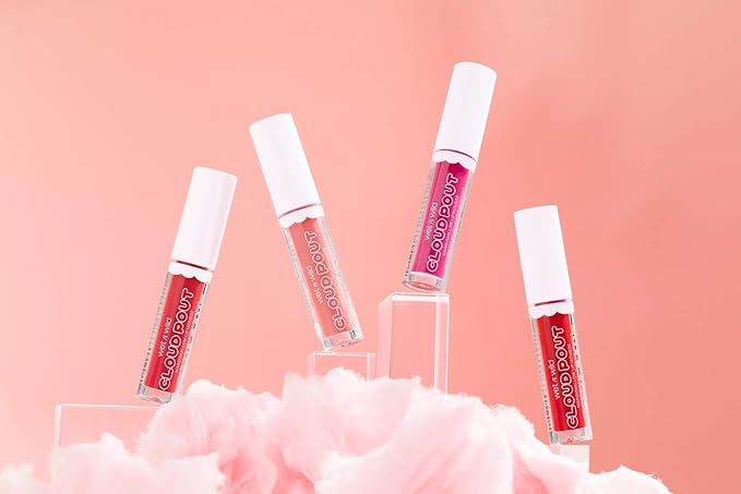 wet n wild Liquid Lipstick Cloud Pout Marshmallow, Hot Pink Candy Wasted | Matte Lip Cream Mousse | Argan Oil | Vitamin E