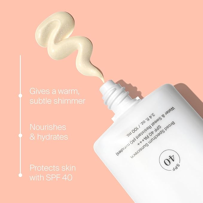 Supergoop! Glowscreen Body SPF 40 PA+++, 3.4 fl oz - Body Lotion + Broad Spectrum Sunscreen with Subtle Shimmer - Adds Instant Glow & Hydration - Contains White Stargrass & Coconut Alkanes