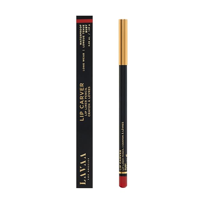 LIP CARVER Lip Liner Pencil Creamy Long Lasting Wooden Lip Pencil | Waterproof Lip Liner | (Ruby)
